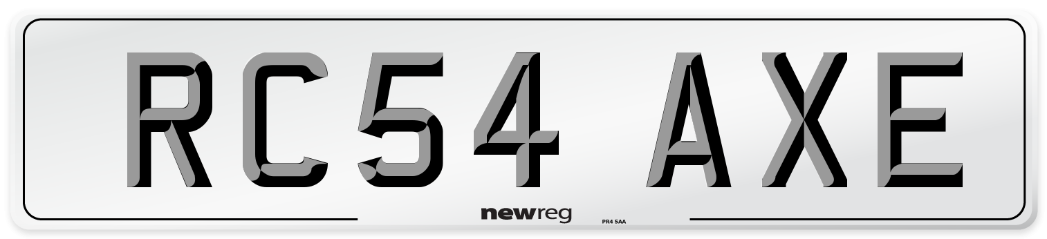 RC54 AXE Number Plate from New Reg